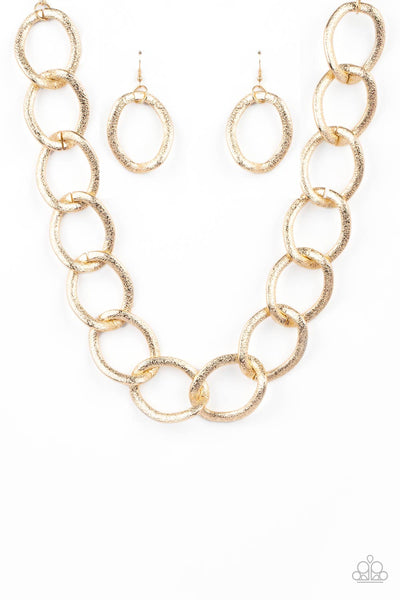 Industrial Intimidation - Gold Paparazzi Necklace