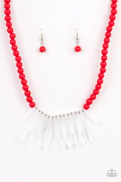 Icy Intimidation - Red Paparazzi Necklace