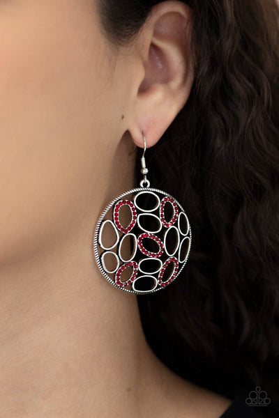 Watch OVAL Me - Red Paparazzi Earrings