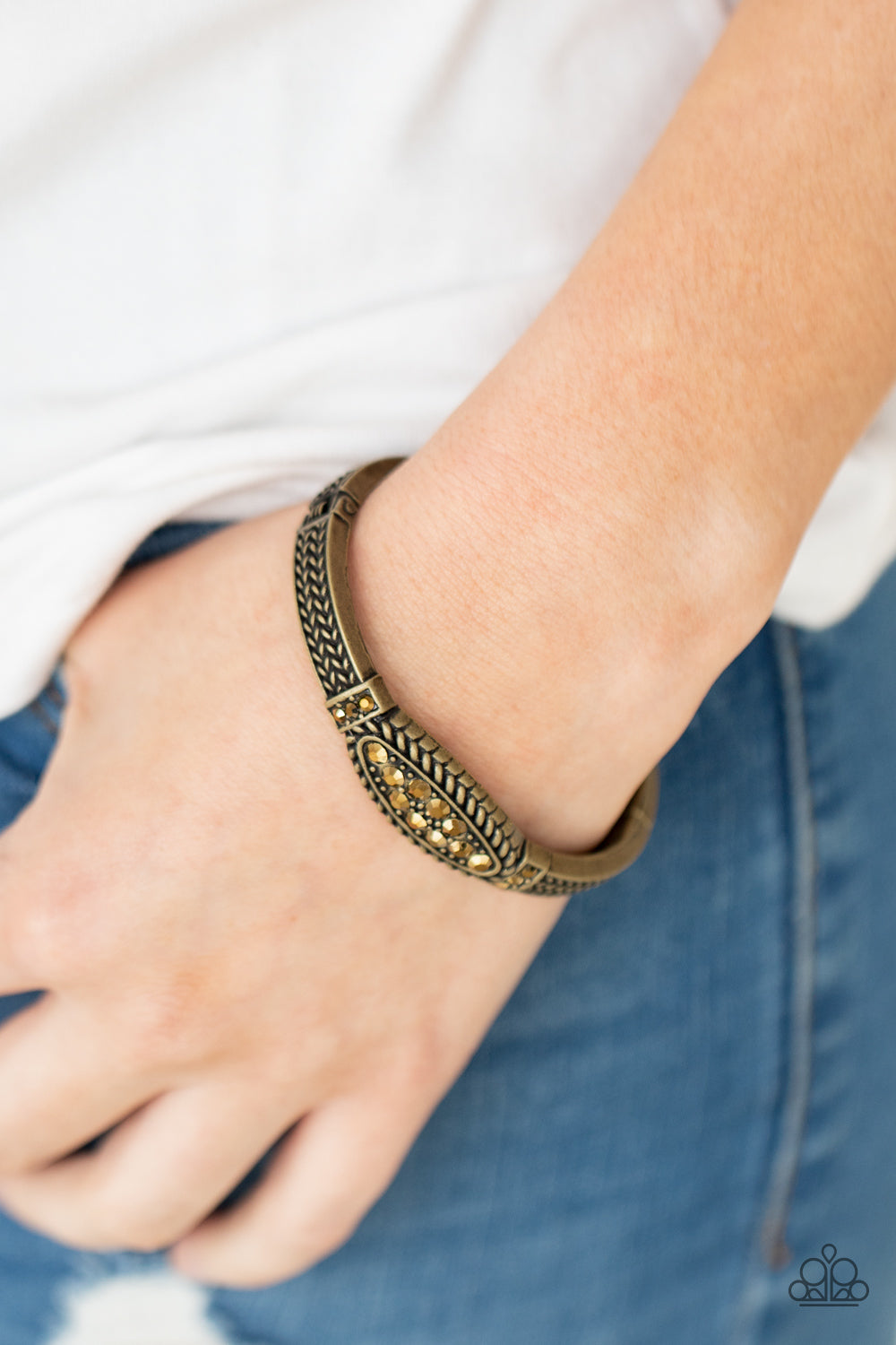 Locked in Luster - Brass Paparazzi Bracelet