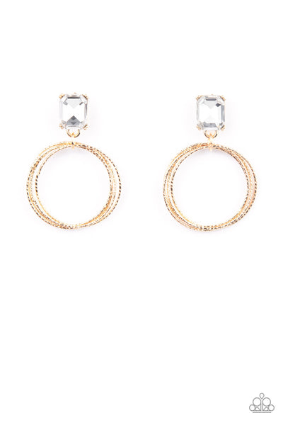 Prismatic Perfection - Gold Paparazzi Earrings