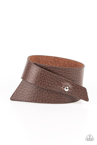 PIECE Offering - Brown Paparazzi Leather Bracelet