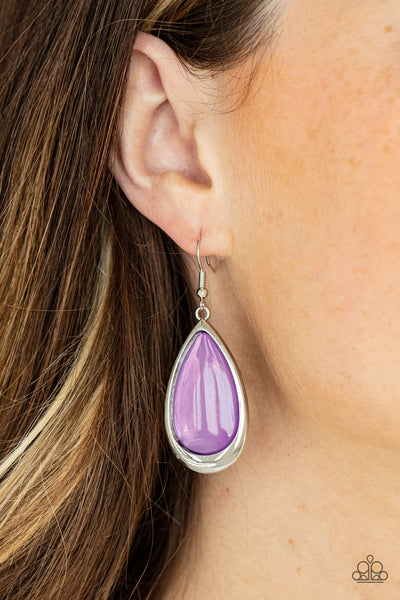 A World To SEER - Purple Paparazzi Earrings