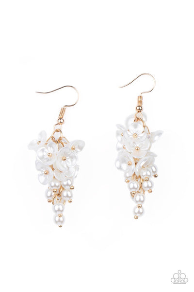 Bountiful Bouquets - Gold Paparazzi Earrings