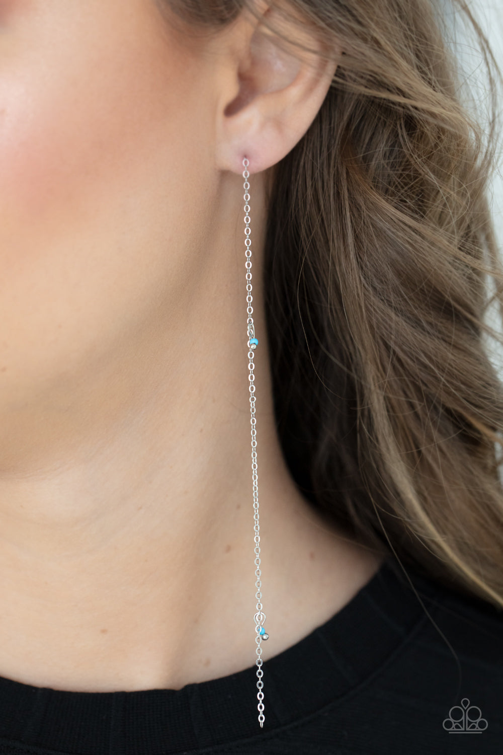 Dauntlessly Dainty - Blue Paparazzi Earrings