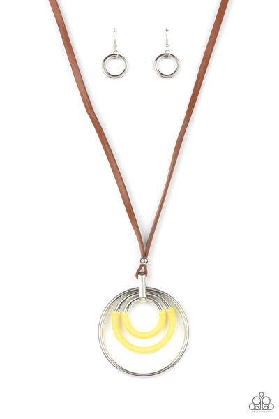 Hypnotic Happenings - Yellow Paparazzi Necklace