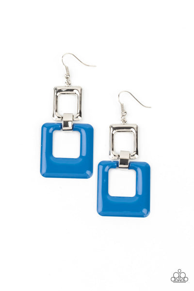 Twice As Nice - Blue Paparazzi Earrings