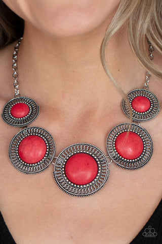 She Went West - Red Paparazzi Necklace