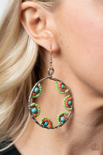 Off The Rim - Multi Paparazzi Earrings