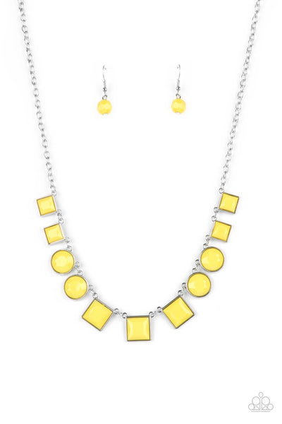 Tic Tac TREND - Yellow Paparazzi Necklace