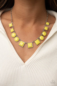 Tic Tac TREND - Yellow Paparazzi Necklace