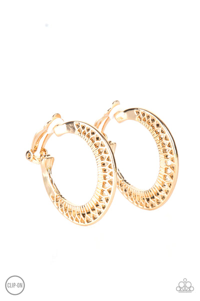 Moon Child Charisma - Gold Paparazzi Clip-On Earrings