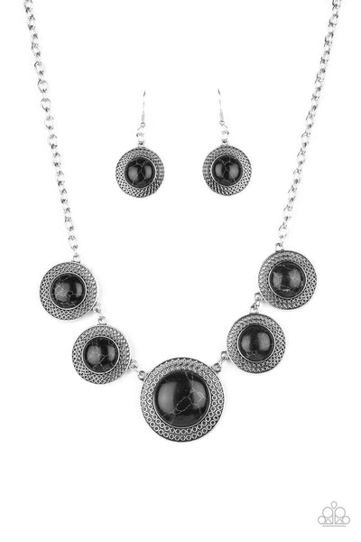 Circle The Wagons - Black Paparazzi Necklace