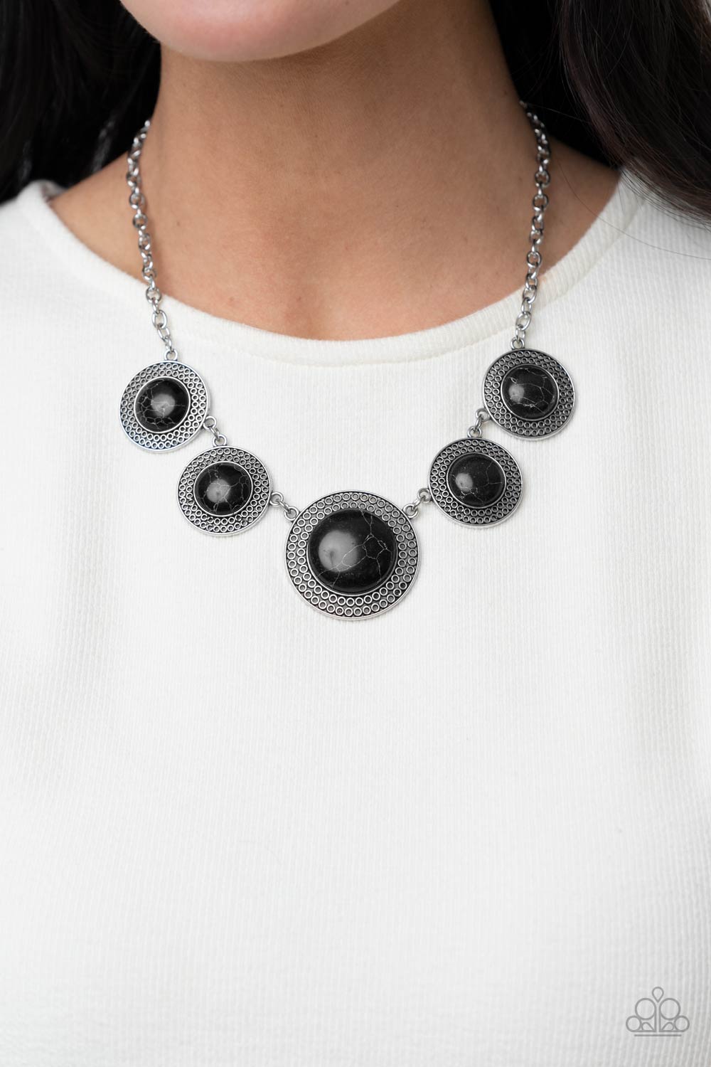 Circle The Wagons - Black Paparazzi Necklace