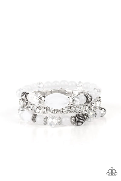 Ethereal Etiquette - White Paparazzi Bracelet