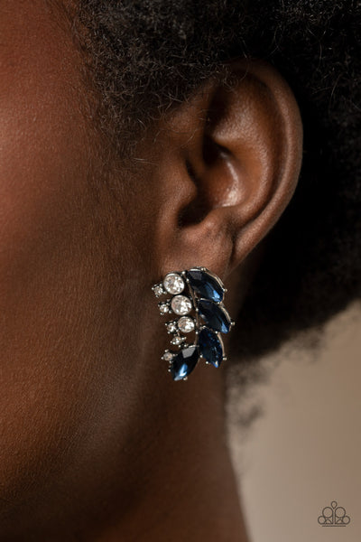 Flawless Fronds - Blue Paparazzi Earrings