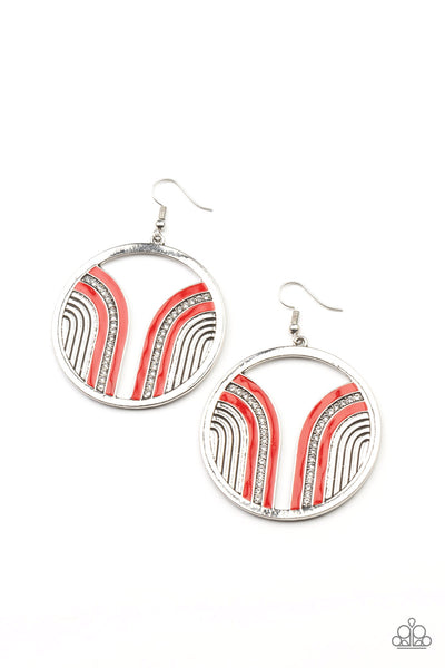 Delightfully Deco - Red Paparazzi Earrings