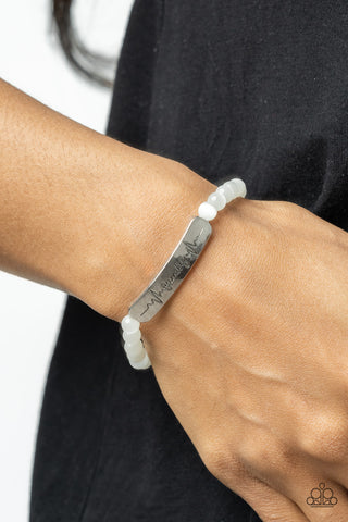 Family is Forever - White Paparazzi Bracelet