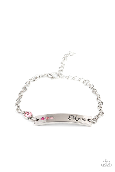 Mom Always Knows - Silver and Pink Paparazzi Mom Bracelet