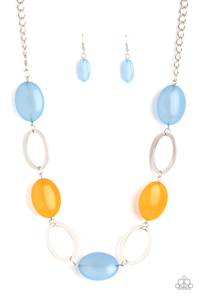 Beachside Boardwalk -  Blue and Orange Paparazzi Necklace