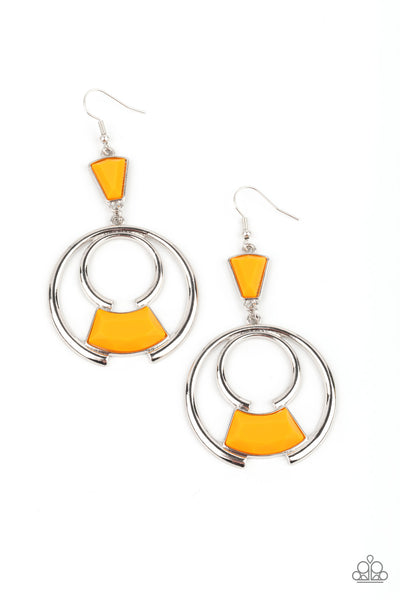 Deco Dancing - Orange Paparazzi Earrings