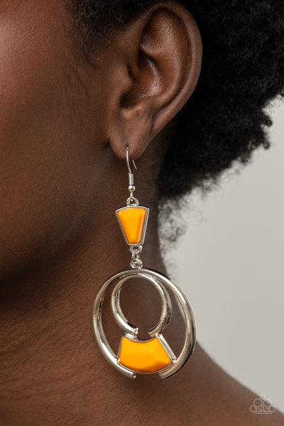 Deco Dancing - Orange Paparazzi Earrings