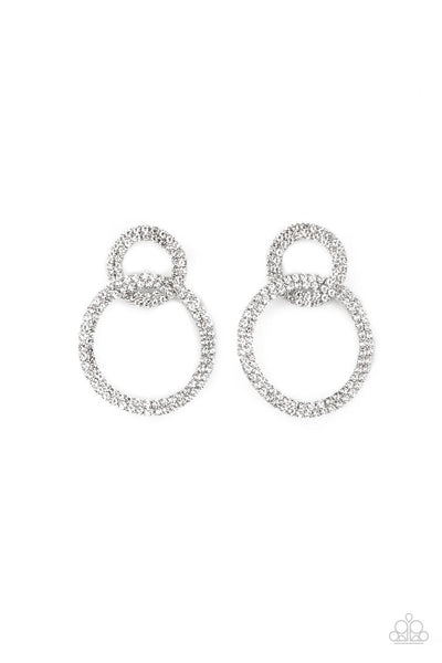 Intensely Icy - White Paparazzi Earrings