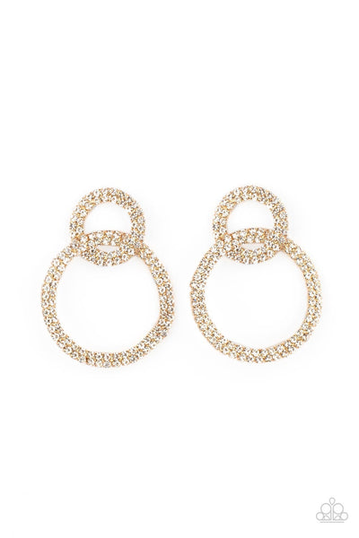 Intensely Icy - Gold Paparazzi Earrings