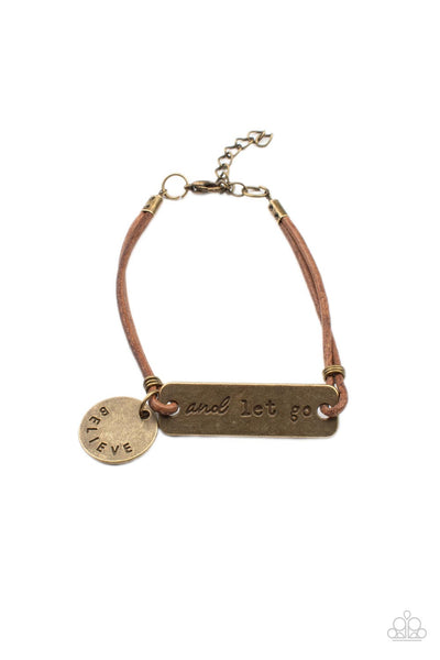 Believe and Let Go - Brass Paparazzi Inspirational Bracelet