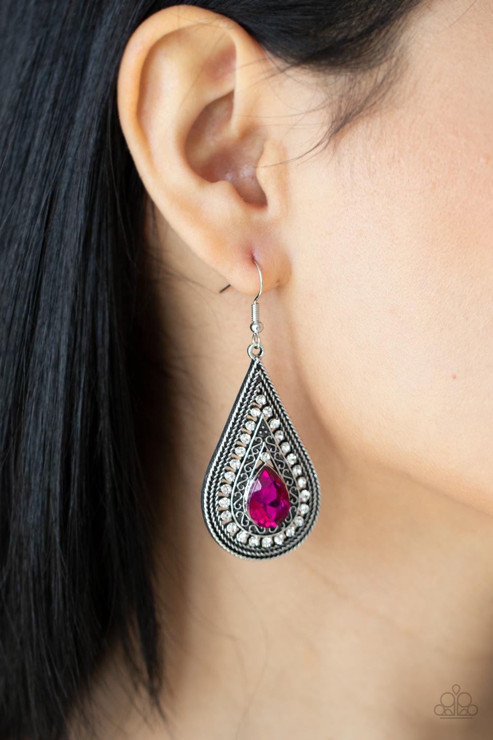 Metro Masquerade - Pink Paparazzi Earrings