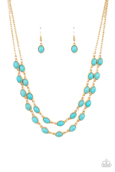 Sahara Safari - Blue Paparazzi Necklace