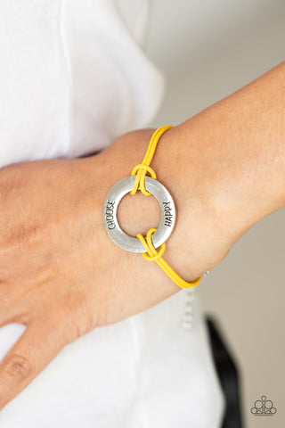 Choose Happy - Yellow Paparazzi Inspirational Bracelet