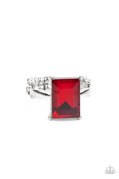 Social Glow - Red Paparazzi Ring