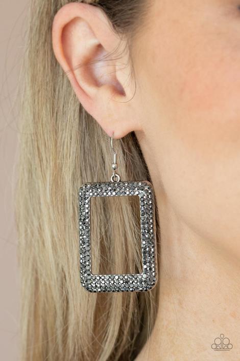 World FRAME-ous - Silver Paparazzi Earrings