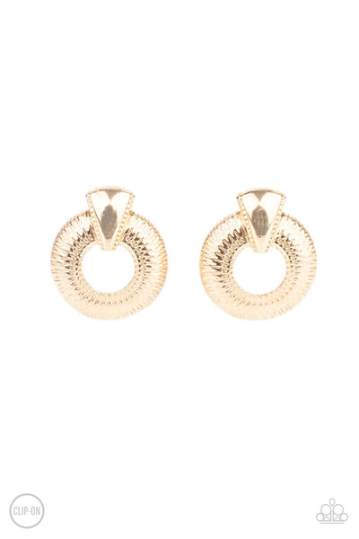 Industrial Innovator - Gold Paparazzi Earrings