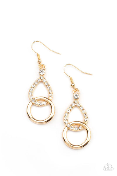 Red Carpet Couture - Gold Paparazzi Earrings