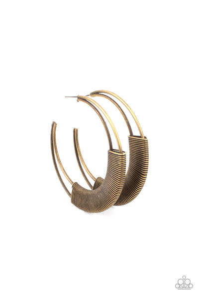 Artisan Attitude - Brass Paparazzi Hoop Earrings