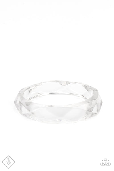 Clear-Cut Couture - White Clear Paparazzi Bracelets