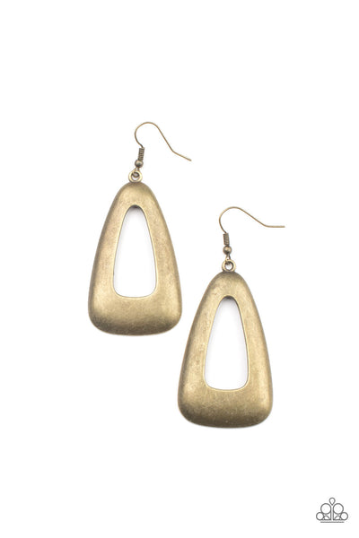 Irresistibly Industrial - Brass Paparazzi Earrings