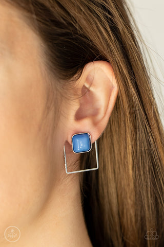 FLAIR and Square - Blue Paparazzi Earrings