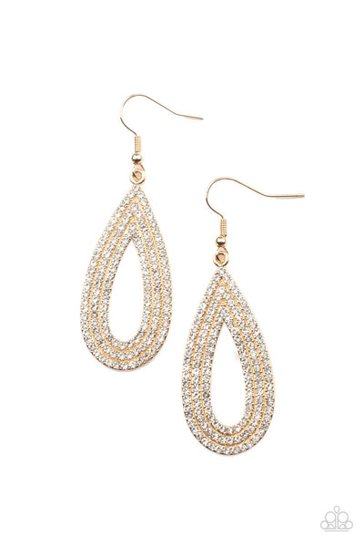 Exquisite Exaggeration - Gold Paparazzi Earrings