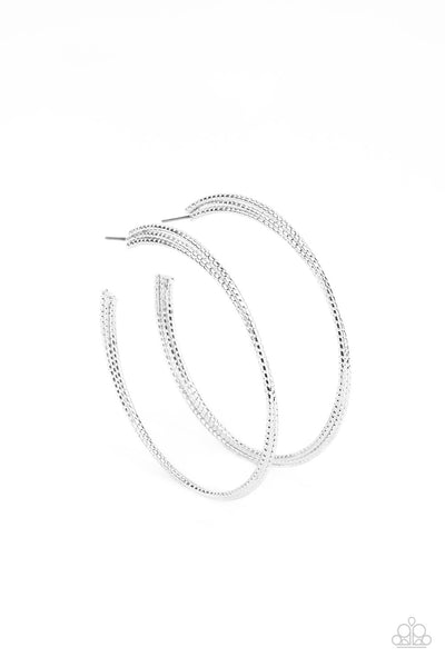 Candescent Curves - Silver Paparazzi Hoop Earrings