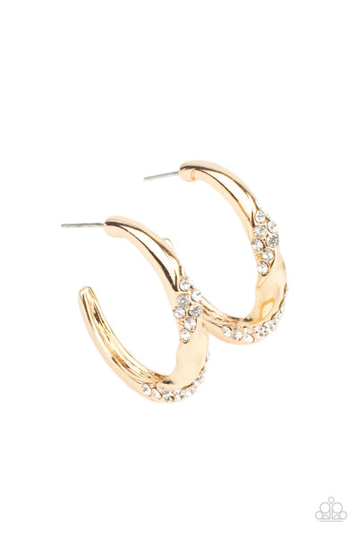 Subliminal Shimmer - Gold Paparazzi Hoop Earring