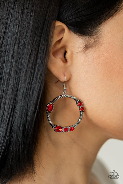 Glamorous Garland - Red Paparazzi Earrings