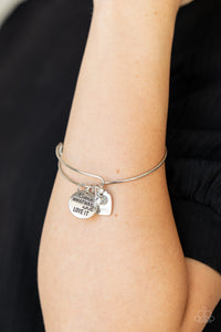 Come What May and Love It - White and Silver Paparazzi Charm Bracelet