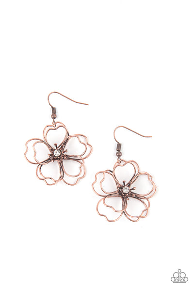 Petal Power - Copper Paparazzi Earrings