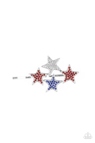 Stellar Celebration - Red Paparazzi Hair Clip-Fourth of July