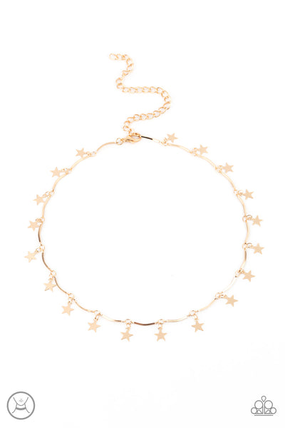 Little Miss Americana - Gold Paparazzi Chocker Necklace