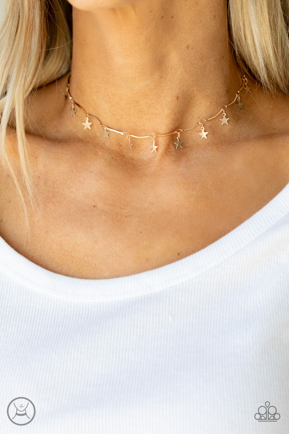 Little Miss Americana - Gold Paparazzi Chocker Necklace