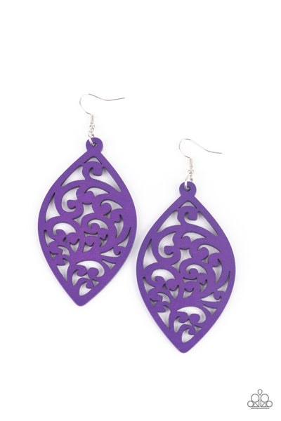Coral Garden - Purple Paparazzi Earrings